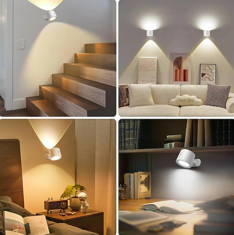Lampe LED Murale Sans Fil Rechargeable – Éclairage Intelligent 360°