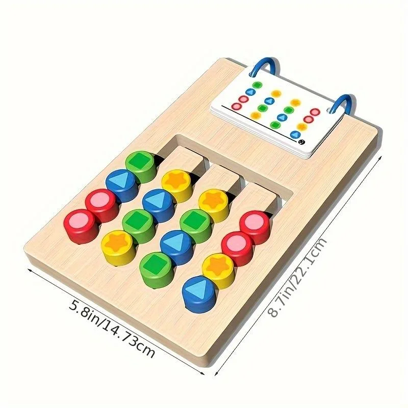 Image galerie 3 - <b>Jeu en Bois Montessori – Roulement à Billes et Cartes Modèles pour Enfants 2-6 ans</b>