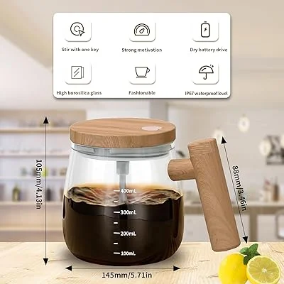 Image galerie 1 - Tasse Mélangeur Automatique à Grande Vitesse – Mug Auto-Stirring Électrique 400 ml